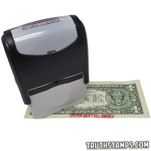 EPSTEIN DIDN’T KILL HIMSELF SELF-INKING STAMP FOR MONEY, DOLLAR BILLS, AND PAPER